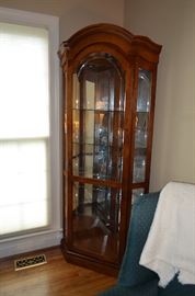 Corner Cherry Curio Cabinet