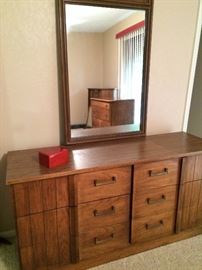 Matching dresser with mirror