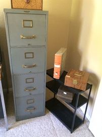 4 drawer file cabinet, metal shelving