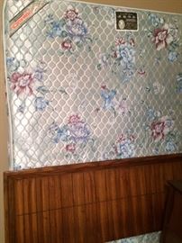 Queen bed with headboard, mattress & box springs