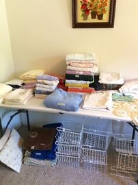 bedding & towels, baskets that slide under shelves