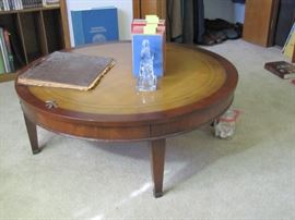 Antique Imperial leather top coffee table