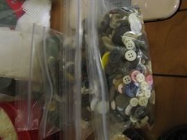 Six bags of unsorted buttons