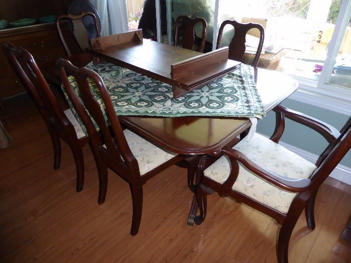 Dining table with 2 leaves and 6 chairs was $395 now only $197.50