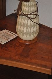 MCM OCCASIONAL TABLE AND TABLE LAMP