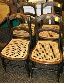 Set Of 4 Cane Bottom Chairs