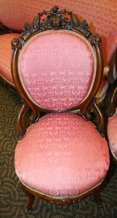 4 Piece Victorian Belter Parlor Set Including Sofa, Gentleman's Chair, & Two Side Chairs