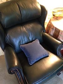 Green leather recliners
