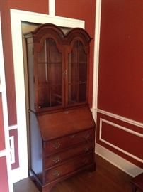 Double arch book case over drop front desk