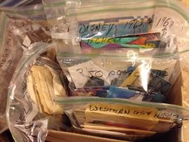 Lots of travel souvenirs, pens, matchbook covers, postcards....