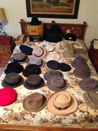 Men's hats! Fedoras, bowler, straw hats, flop hats, slouch hats, wool, Russian Fur, Russian military, large assortment of ball style caps from various places