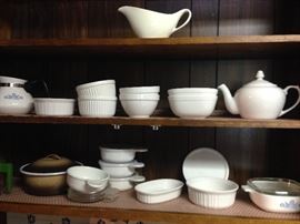 White ironstone type modern cookware