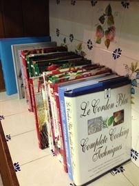 Nice cookbook collection, older Martha Stewart, Southern Living, Le Cordon Bleu in Paris