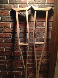 Hand made antique wooden crutches! 