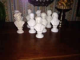 White "stone" busts of famous composers