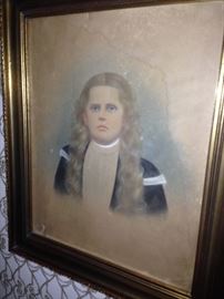 Hand colored photo of a little girl