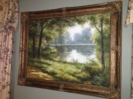 Landscape print in gilt frame 
