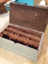 Antique tool chest, great coffee table!