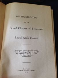 The Masonic Code, Tennessee, rare Freemasonry text