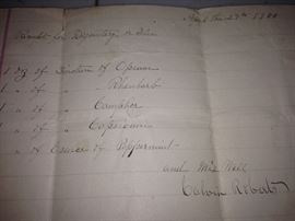 1900 manuscript recipe for dysentery cure