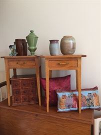 Custom made, solid wood side tables.