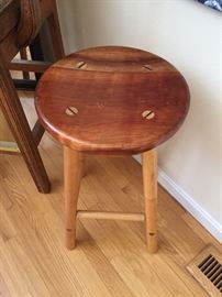 Custom made, solid wood stool