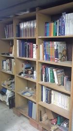 Collection of books, self help, nutrition, dictionary, Reader's Digest, GM First 75 yrs, The Good Cook Collection, Playboy Gourmet, office supplies, shoe polish brush, Natural Health & Nutrition books, Handyman Home Improvement books, lite bulbs