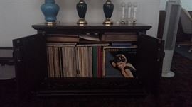 Music armoire....early vinyl records, RCA Victrola records, 45's...one of owner's mother recording !!   Must see collection
