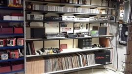 Jazz collection of cd"s, Sanyo CD CP850 player, Panasonic 40 Channel, Technics Synthesizer FM/AM Stereo Receiver SA410, JVC TD-W709 Double Cassette Deck, 8 track stereo player, binoculars, periscope,  The Beatles the Collection Original Master Recordings set, The Rolling Stones Original Master Recordings set, Big Bands vinyl collection