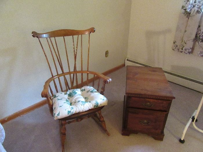 rocking chair and side table