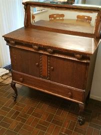 Vintage Antique Buffet/Sideboards with bevel mirror