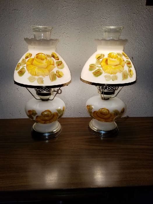 Vintage hurricane lamps