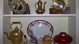 Ships clock - large red vase is marked Germany