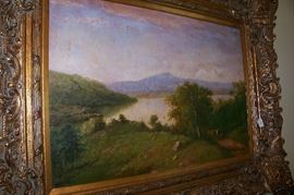 Painting on canvas, gorgeous frame, signed by Robin Scott