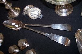 Outstanding pair of Porter Blanchard long handled salad set in sterling
