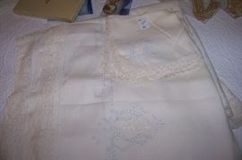 One of the many pretty linens at the sale