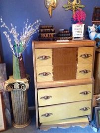 Old 1930's Waterfall Chest of Drawers in need of some work
