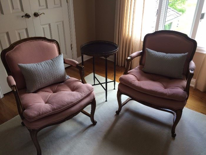 Pair of Pink Bergeire Chairs