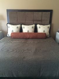 King headboard & bedding & pillows