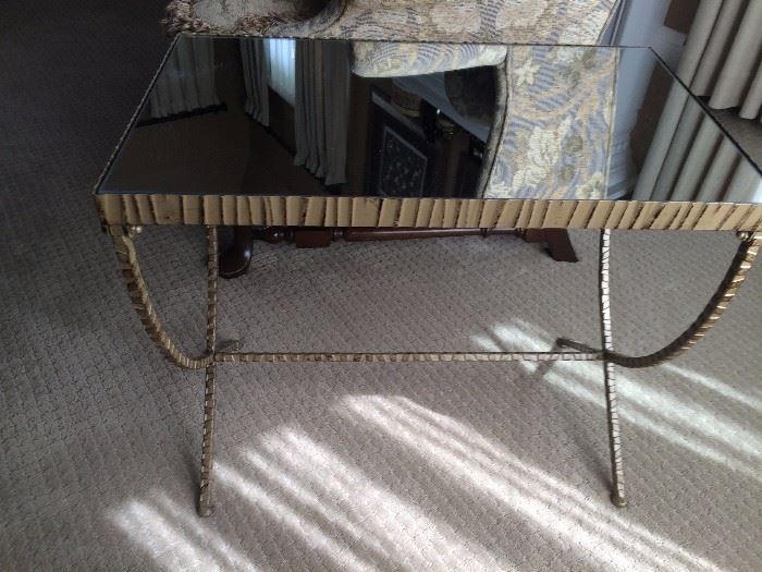 Mirrored top side table