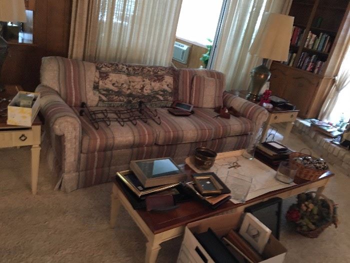 Nice contemporary sofa and coffee table.  Has a matching loveseat as well