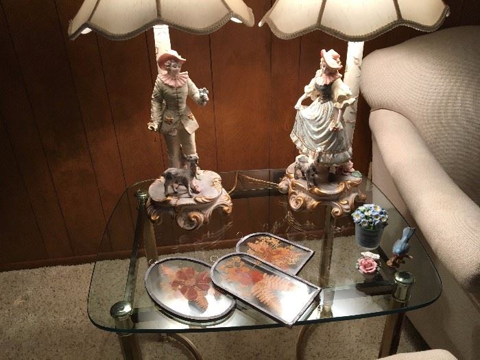 Pair of figurine lamps, porcelain