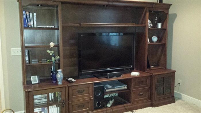 entertainment center and flat screen tv
