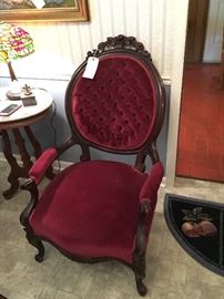 Carved arm chair from the E.C. Bartholomew estate