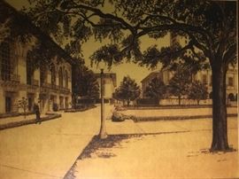 U.T. campus print by Don Carter.