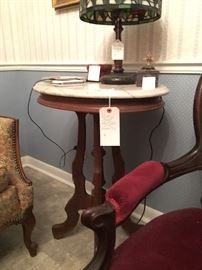 Marble-topped table from the E.C. Bartholomew estate