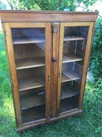 Small Curio Cabinet with Wood Shelves