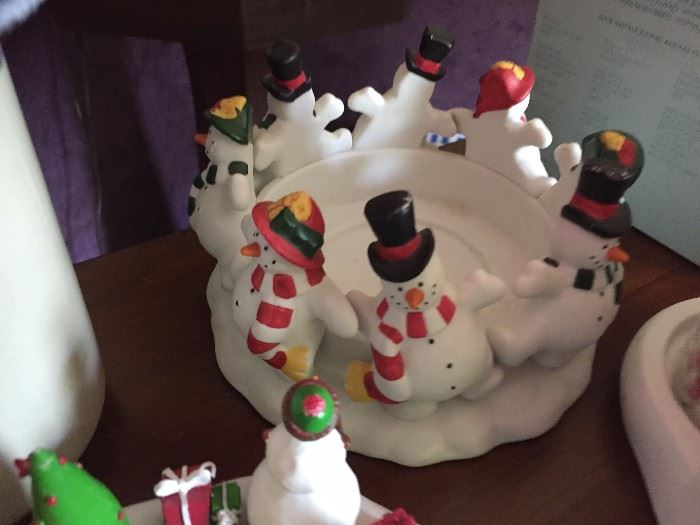 PartyLite Candle Holder Snowman - fits pillar candles $6