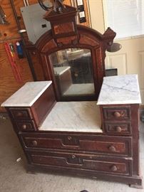 Vanity with Mirror and marble tops. $850