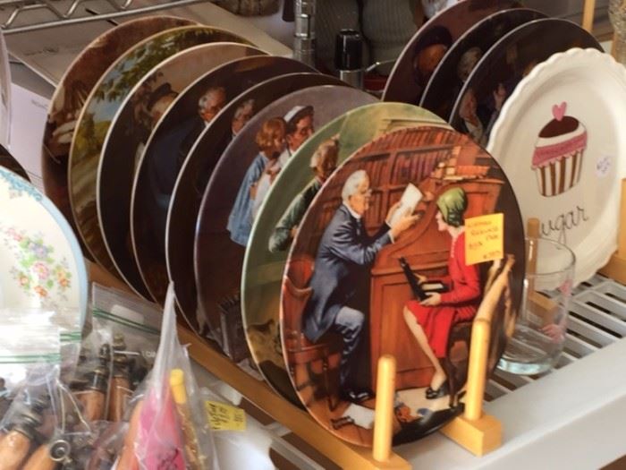 Assortment of plates - Norman Rockwell etc.